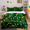 Colorful Christmas Lights Pattern Bedding Duvet Cover Set Duvet Cover Pillowcases (1*Duvet Cover 2*Pillowcases, Without Duvet Insert)