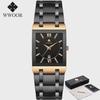 WWOOR Top Brand Luxury Steel Strap Business Quartz Watch Men Casual Waterproof Sports Watch