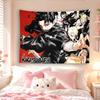 Kagurabachi Anime Tapestry Main Characters Group Print Wall Hanging, Japanese Shonen Manga Aesthetic Background Cloth