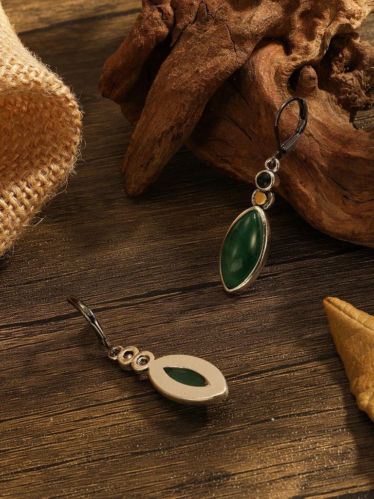 Exquisite ladies' Gun Black Green Pendant Earrings Suitable For Princess Parties Weddings Engagements Christmas Jewelry