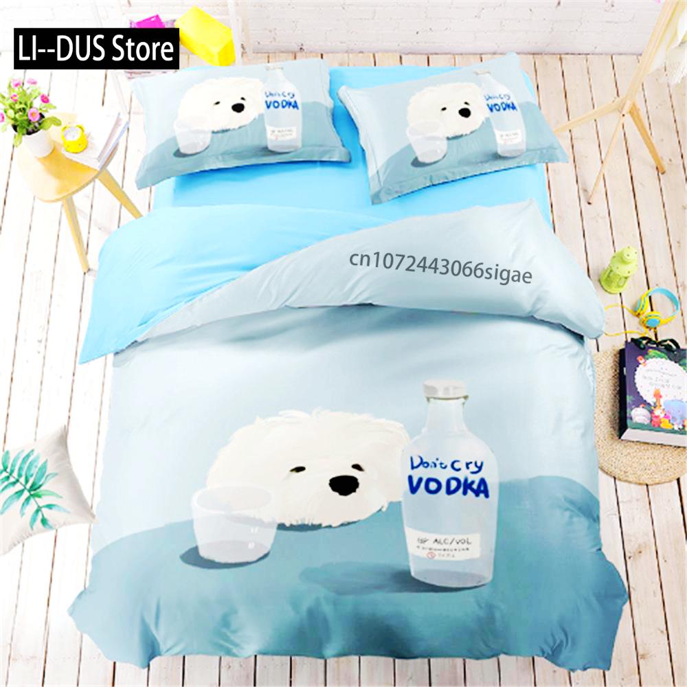 Han And Silly Dog All Cotton Four Piece Set Ins Style Children's Bed Four Piece Set Cream Style Four Piece Set Spring And Autumn