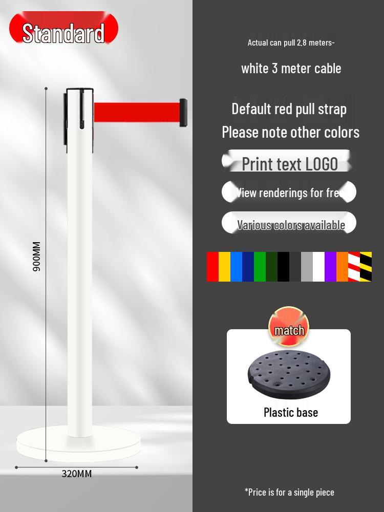 Retractable Queue Barrier Post with Belt