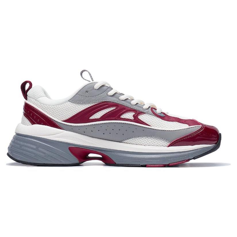 Li Ning Comet LITE Slip Resistant Abrasion Resistant Low top Casual Shoes Men's Gray Red AGCT235-4