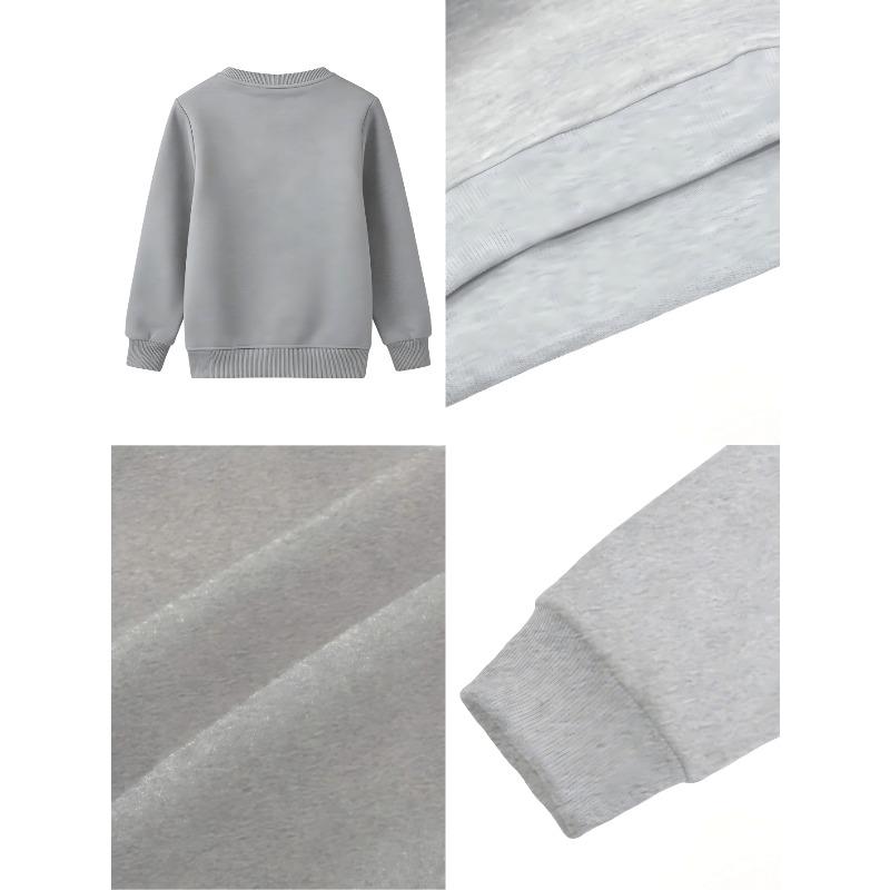 European Size unisex Crew Neck Sweatshirt ,Fashionable Print Casual Top For Fall/Winter, Regular Fit With Slight Stretch Fabric
