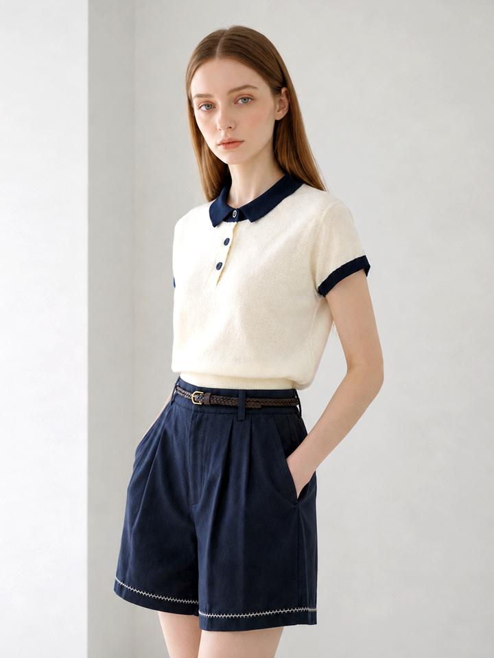 PAIGEFLYNN Jacquard Contrast Collar Knit_P6Bkn029C