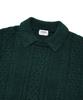 COVERNAT Velvet Cable Round Collar Knit Green