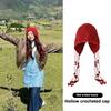 Autumn And Winter Warm Wool Hat Hand-Woven Hollow Bag Hat Women'S Ethnic Style Fringed Ear Protector Knitted Hat