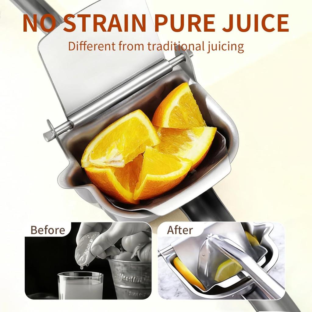 Heavy Duty Stainless Steel Citrus Press Manual Lemon Juicer Hand Held Orange Squeezer Tool Rust Proof Durable for Fresh Juice