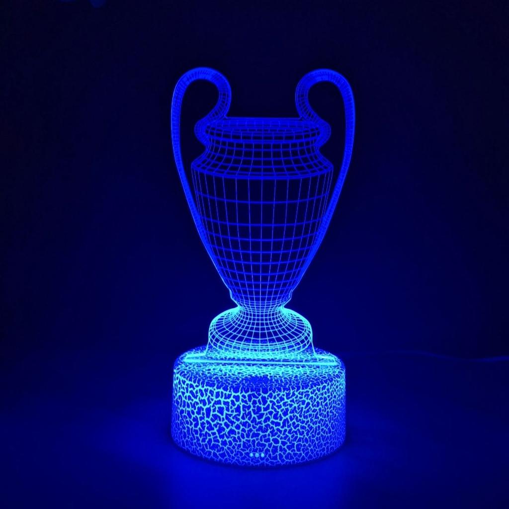 Creative trophy 3D night light, USB touch 7-color gradient ambient light, bedroom desktop decoration light, gift light