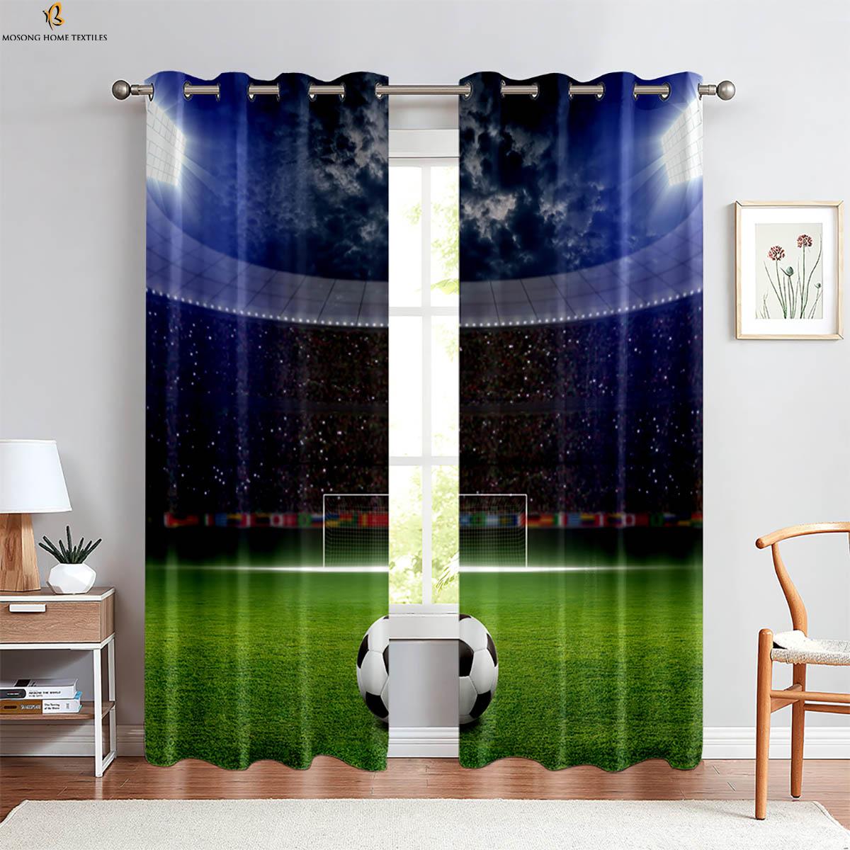 

Интересные Спортивные Футбольные 3D Принтованные Шторы Спальня Гостиная Кабинет Декоративная Занавеска Легко Стирать И Ухаживать W50xH130(CM)x2PCS&Rod pocket