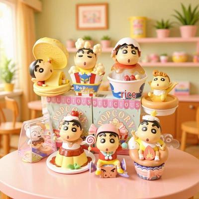 Crayon Shin-chan Ručně malované figurky na svačinu - Dekorace na dort a stolní ozdoby, Perfektní jako dárky k narozeninám.