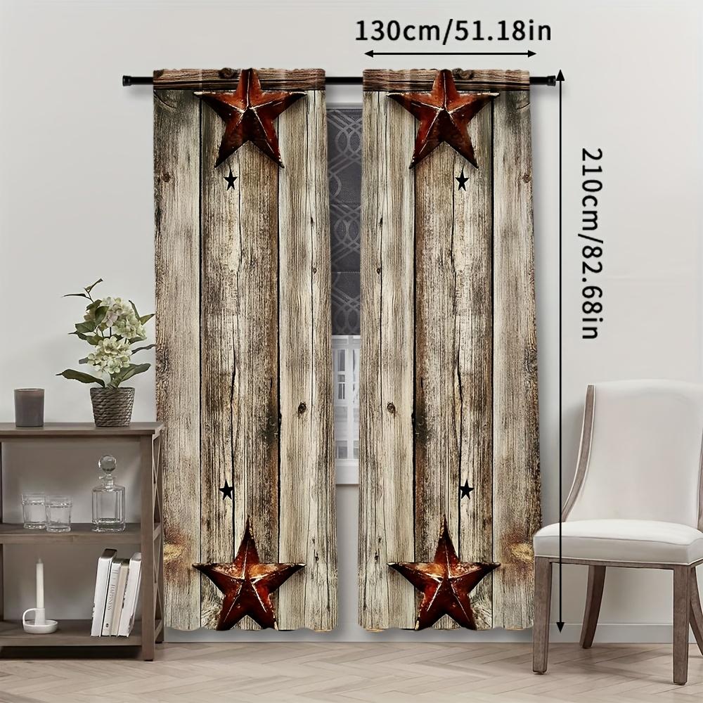 Sheer Star Pattern Semi Curtains Polyester Woven Drapes All Season Bedroom Decor Curtain Set Of 2 Modern Made With Rod Pocket Washable Master Ready