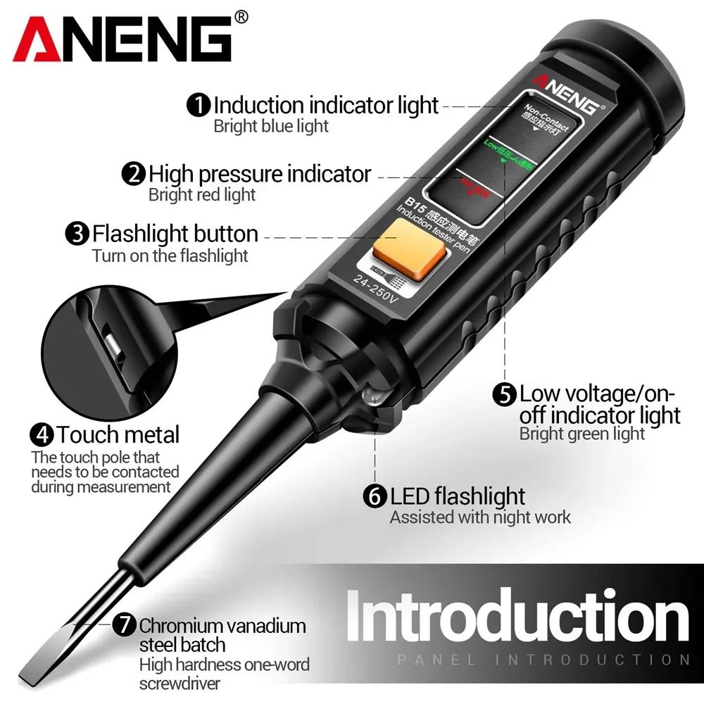 2026 ANENG B15 Multimeter Tester Pen Multimeters 1999 Counts 24-250V Voltage Detector Meter Diagnostic Breakpoint Finder For Electrician Repair Tools