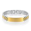 Stainless Steel Engraved Bracelet Men Adjustable 12mm Solid Geometric Curb Link Chain Jewelry
