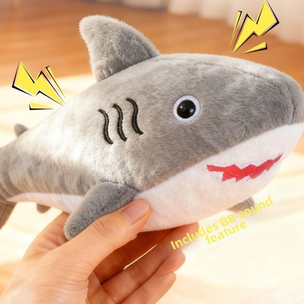 Simulated Shark Squeaky Dog Toy Cartoon Creative Cleaning Tooth Chew Toy Bite-resistant Wear-resistant Sound-making Plush Toy