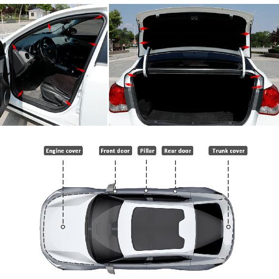 Car Door Rubber Seal Strip,Double Layer L Shape Automotive Weather Stripping,Universal Soundproofing Car Door Seal Strip Car Accessories For Car
