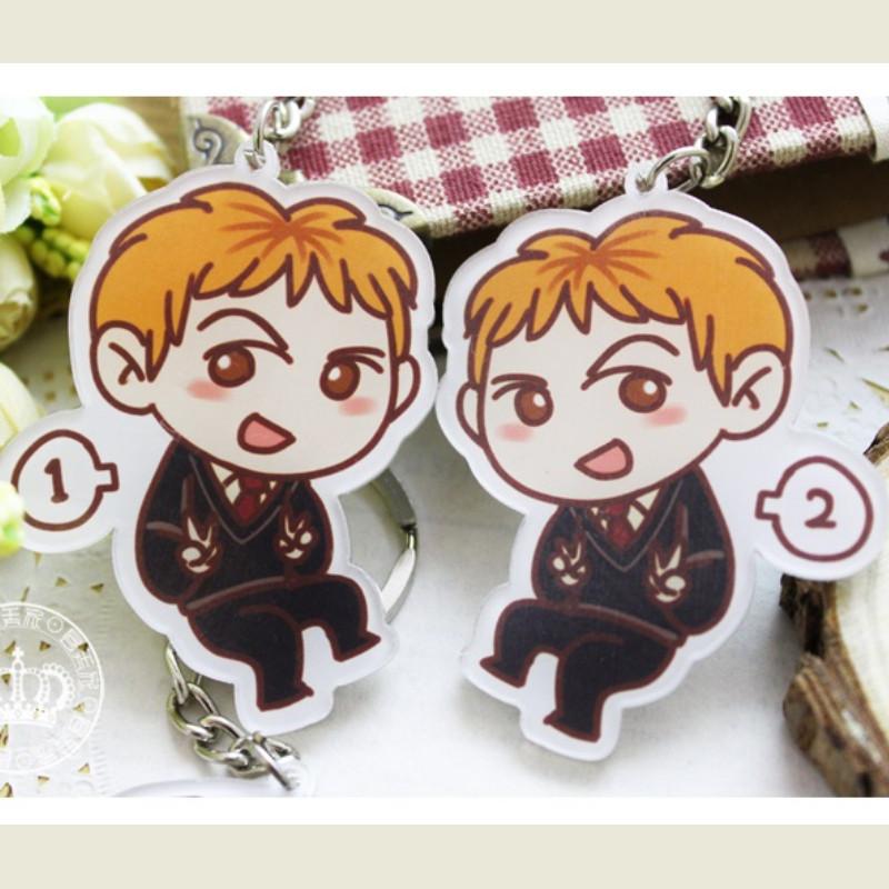 Potter Cartoon Harry Snape Malfoy George Bill Movie Character Pendant Keychain