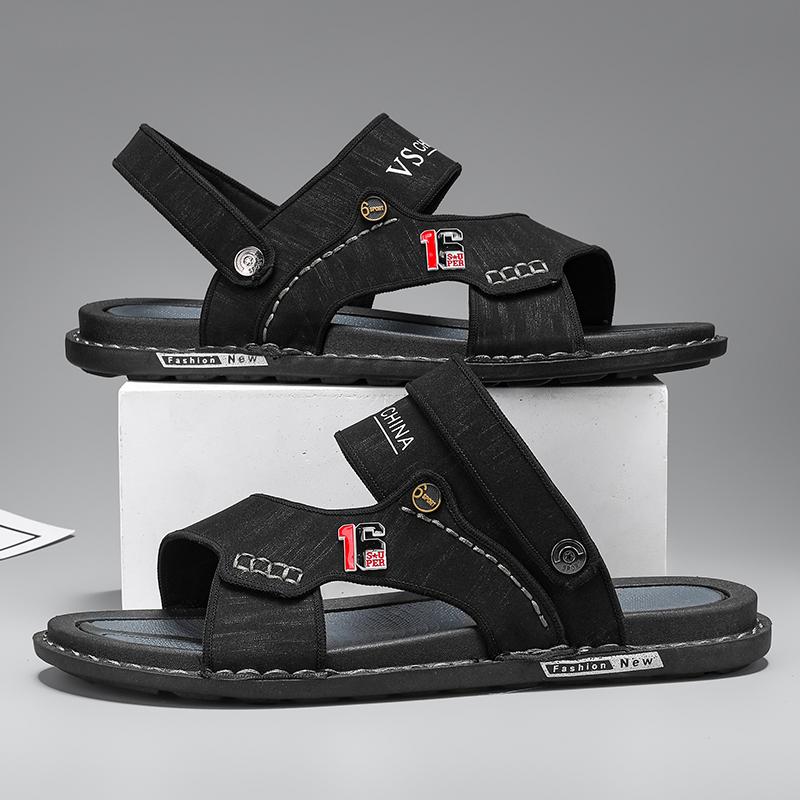 Fashion Men's Summer Genuine Leather Sandals Classic Roman Men Shoes Slippers Soft Comfortable Men Non-slip Walking Footwea