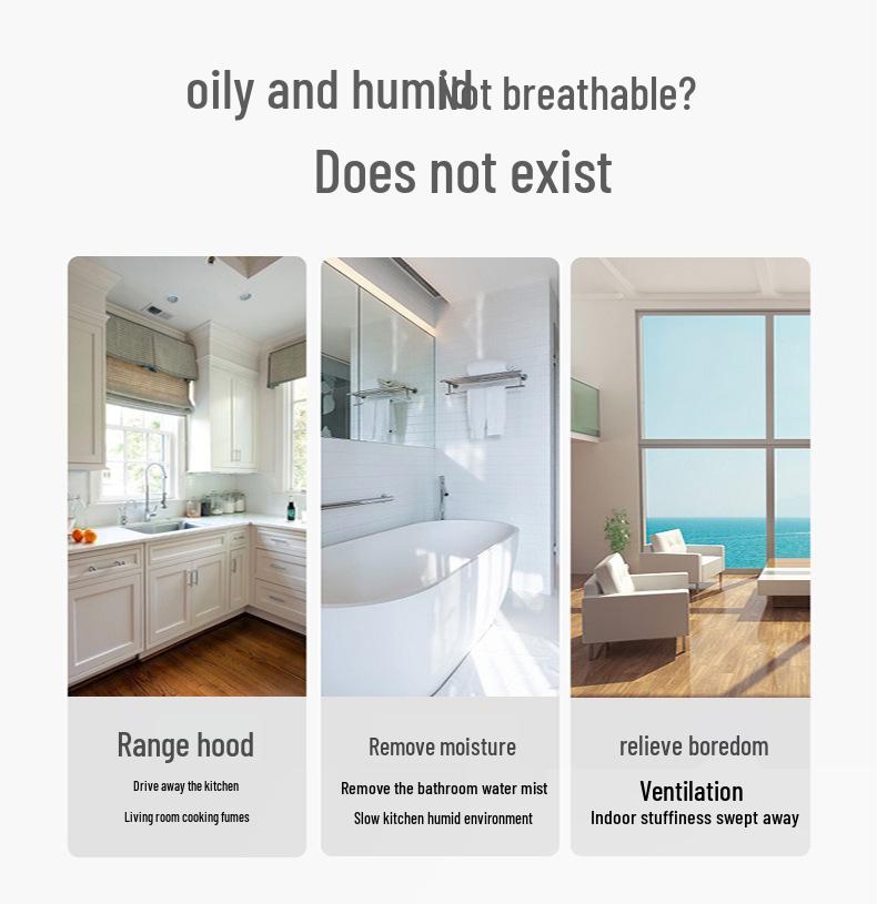 Jinling 6palcový kulatý skleněný odsávací ventilátor pro ventilaci kuchyně a koupelny