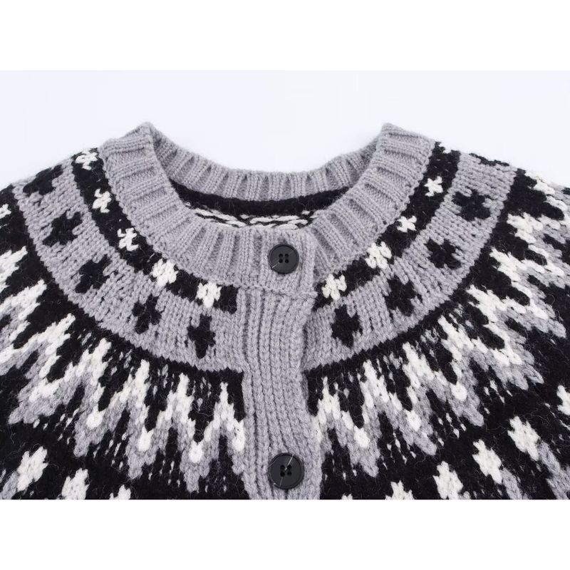 Za New Arrival Women's Clothing ZR Fashion Style Export Fashion All-Match Minimalist Casual Short Jacquard Knitting Cardigan