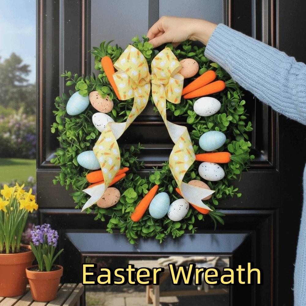Vibrant Colors Front Gate Wreath Carrots Design Artificial Flower Wreath  Welcome Sign