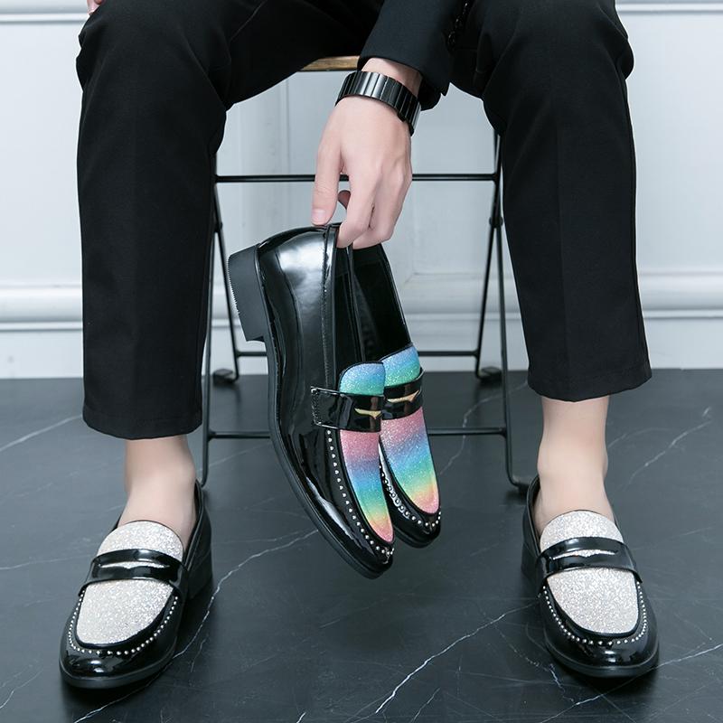 Size 38-47 Fashionable Men Loafers Luxurious Fashionable Small Leather Shoes European American Style Business Social Shoes Men