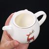 Gold-Embossed Dehua White Porcelain Sheep Fat Jade Teapot Internet Celebrity Large Lacquer Deer Companion Tea Brewing Filter