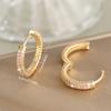 14K Gold Plated Geometric Zircon Earrings for Women Fashion Simple Elegant Twisted Huggie Hoop Earrings Delicate Jewelry Gift