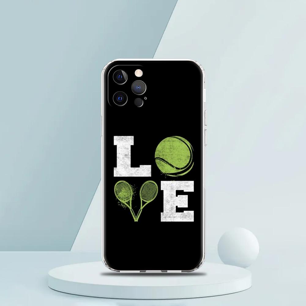 For iPhone 15 16 14 13 12 mini 11 Pro Max XS X XR SE 7 8 Plus Silicone Clear Cover Tennis Ball Sport Phone Case