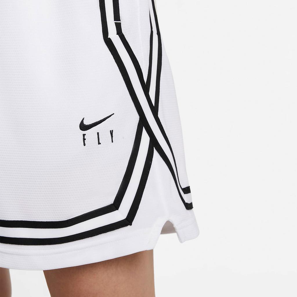 Nike Fly Crossov Embroidered Logo Striped Lace-Up Sports Shorts Women Shorts White DH7326-100