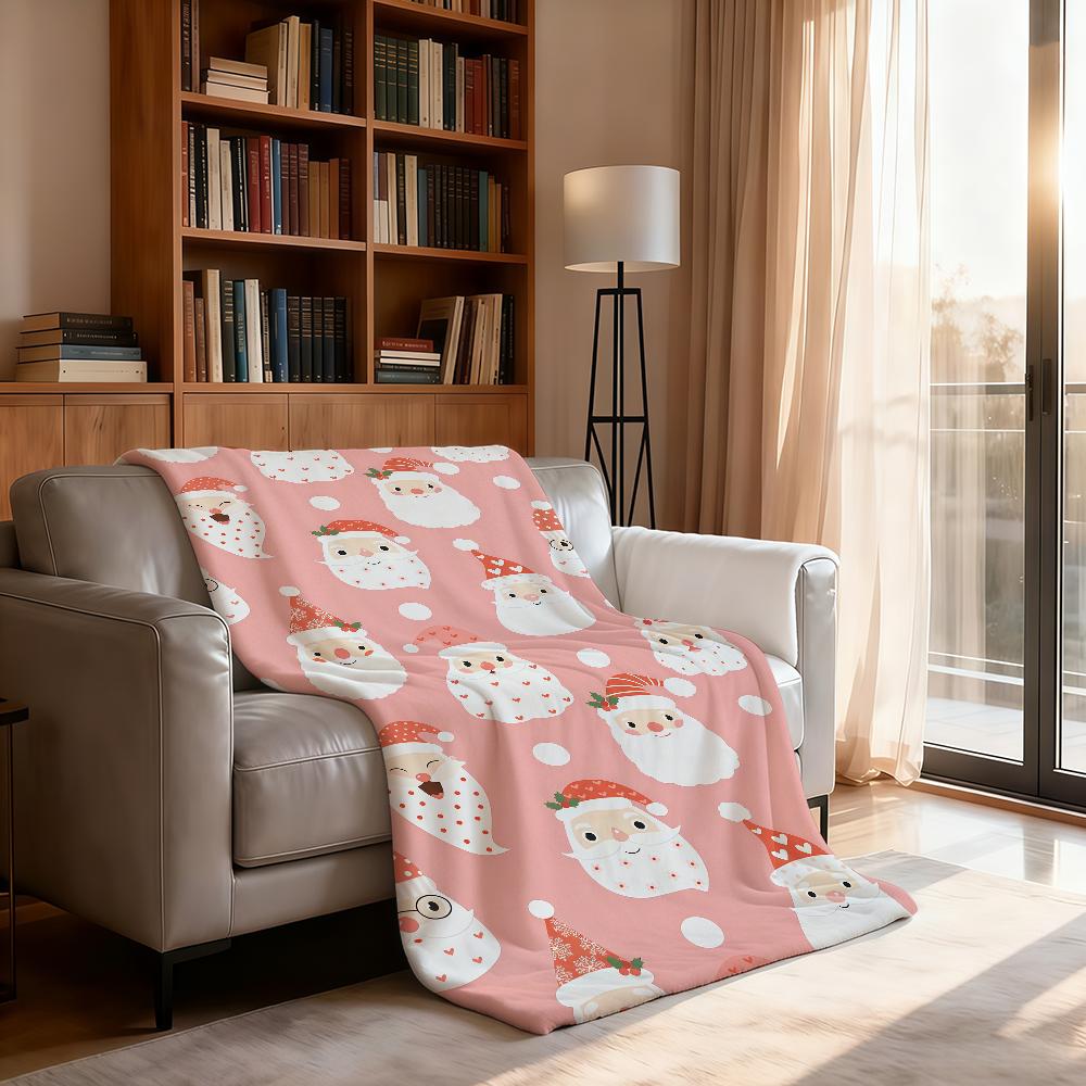 M Merry Christmas Santa Claus Blanket For Soft Throw Blanket for Picnic Bed Sofa Home Bedroom Cozy Warm Comfortable