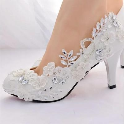 Fashion 2025New White Wedding Bride Pumps High Heels Elegant Luxury Women Dress Shoes Luxury Woman Sandals Summer Footwear Party