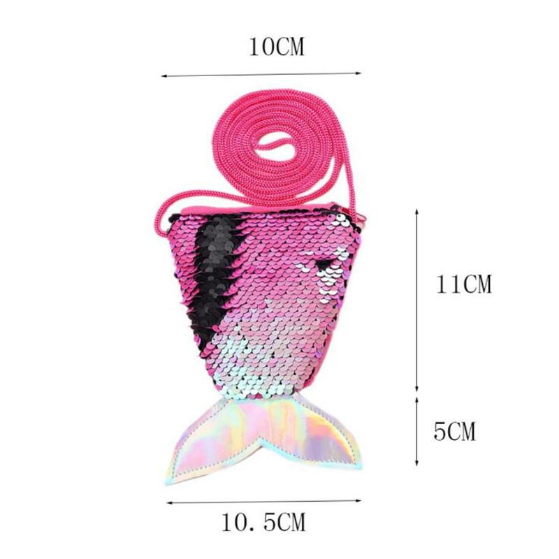 Damen Meerjungfrauenschwanz-Pailletten-Geldbörse, Mädchen-Umhängetaschen, Sling-Geldwechsel-Kartenhalter, Geldbörse, Tasche für Kinder, Geschenke