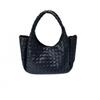 Oversized Woven Shoulder Bag Women Large Capacity Tote With Zip Soft PU Material Korean Style