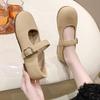 Mary Jane Shoes Women's Flat Shoes Spring and Autumn 2025 New Shallow Mouth Grandma Shoes Gentle Wind with Skirt Small Leather Shoes