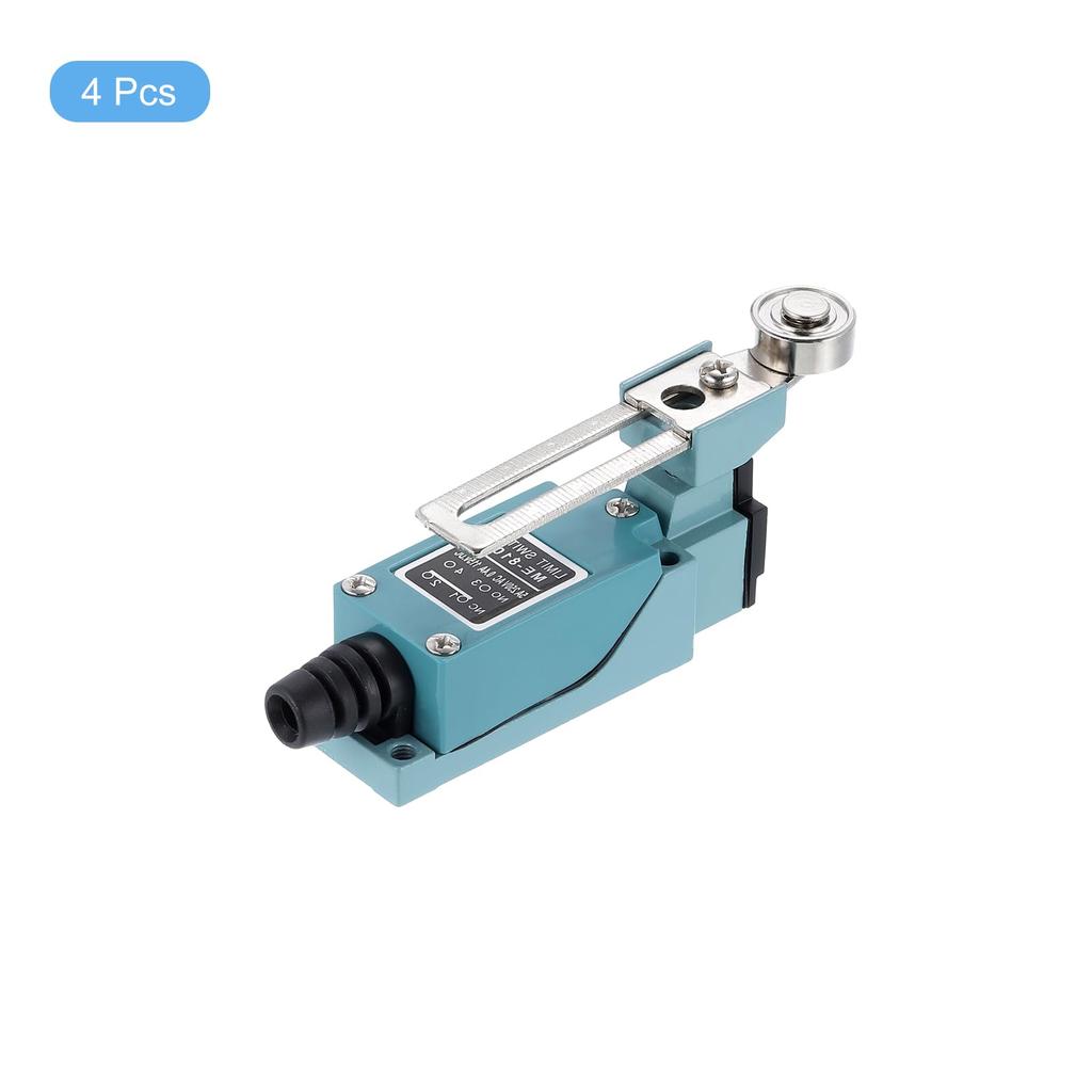Uxcell Instantaneous Limit Switch DC Rotary Adjustable Roller Lever Arm Limit Switch CNC Mill 3D Printer Door Switch 4pcs 5A/250VAC 0.4A/115V ME-8108