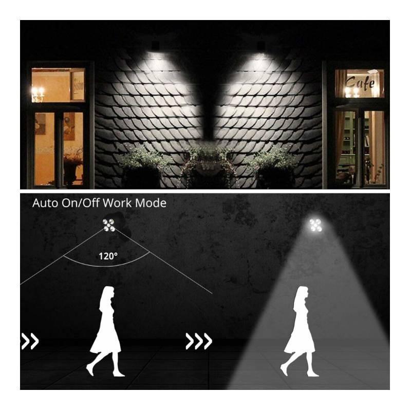 Lumen Outdoor 600 Led Security Light Powered Wireless Motion Sensor Light Black