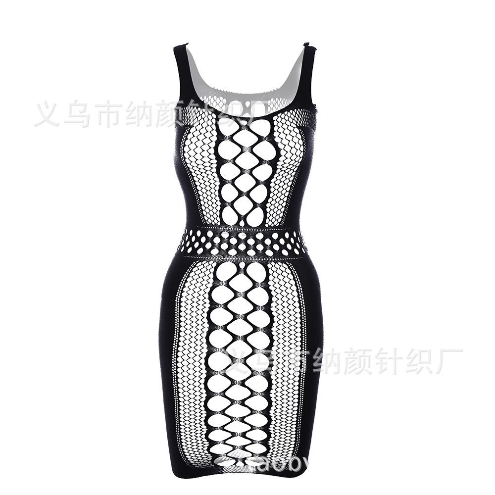 Sex underwear transparent hollow sexy net socks women's stockings tight net clothes one-piece suspender hip skirt