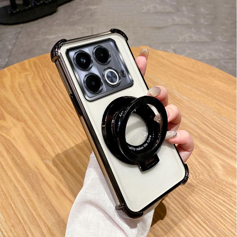 Luxury Shockproof Magnetic Bracket for Magsafe Clear Case for Funda Infinix Note 40 Pro Note40 Pro Plus With Holder Stand Cover