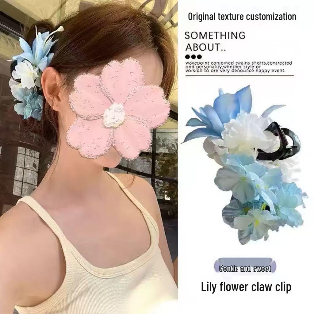Seaside Atmosphere Lily Flower Hair Clip for Women - Vacation Style Accessory