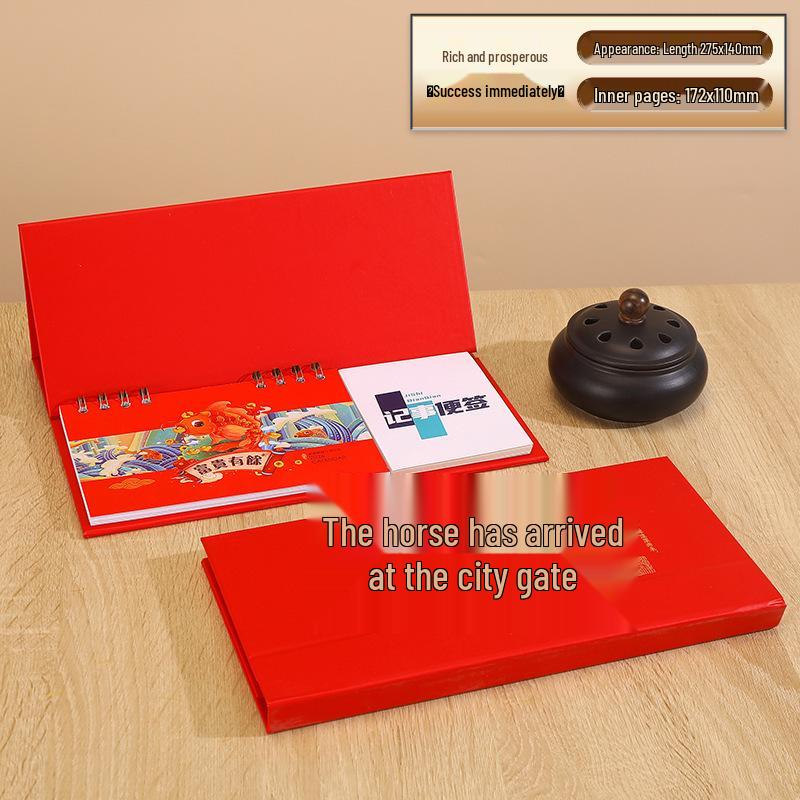 2026 Year of the Horse: Chinese Festive Desk Calendar - Weekly & Monthly Memo Planner