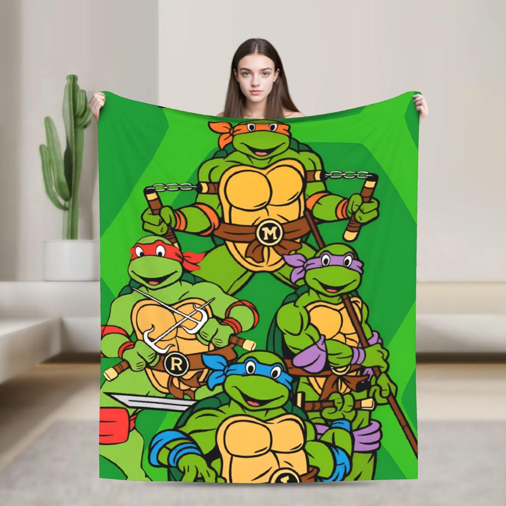 TMNT Game Blanket Quality Soft Throw Blanket Autumn Girls Boys Living Room Graphic Bedspread