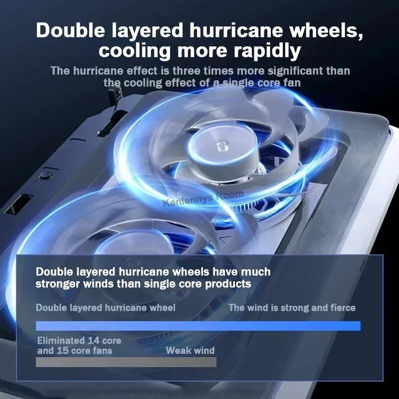 D17 Gaming Laptop Cooling pad for 15-21'' Notebook Cooler Stand w/ RGB Light 2 Fans 5 Angle Adjustable LED Screen Laptop Bracket