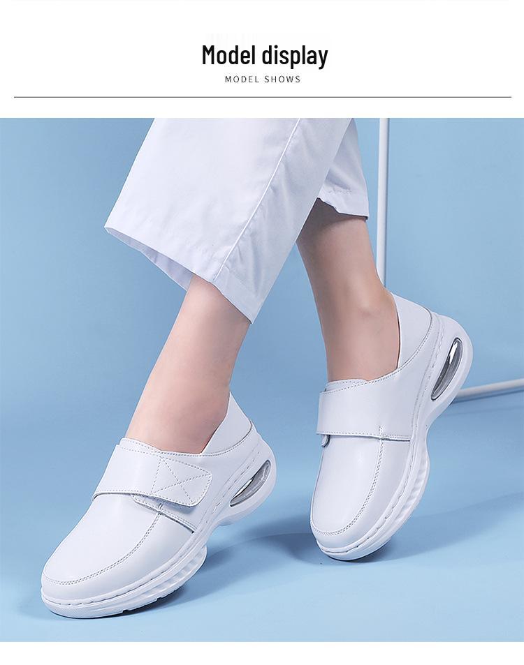 Women's Summer Leather Thick & Soft Sole Breathable Medical Work Shoes