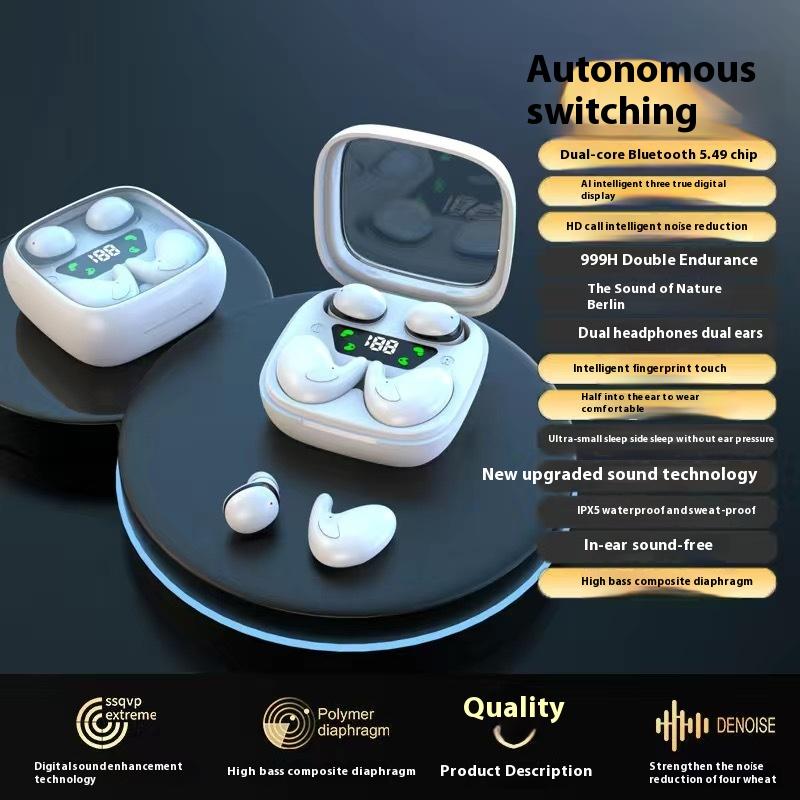 Zwei Paar Kopfhörer, kabellose Bluetooth-Kopfhörer, Sleep Mini, ultraklein, ultralange Lebensdauer, für Männer und Frauen
