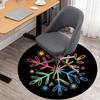 1pc snowflake colorful Round Chair mat Area Rug - Non-Slip, Floor Mat for Office, Bedroom, and Indoor Decor -1002144
