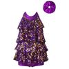 Kids Dance Leotard Halter Neck with Shiny Sequins Ruffles for Jazz Latin Performance Costume