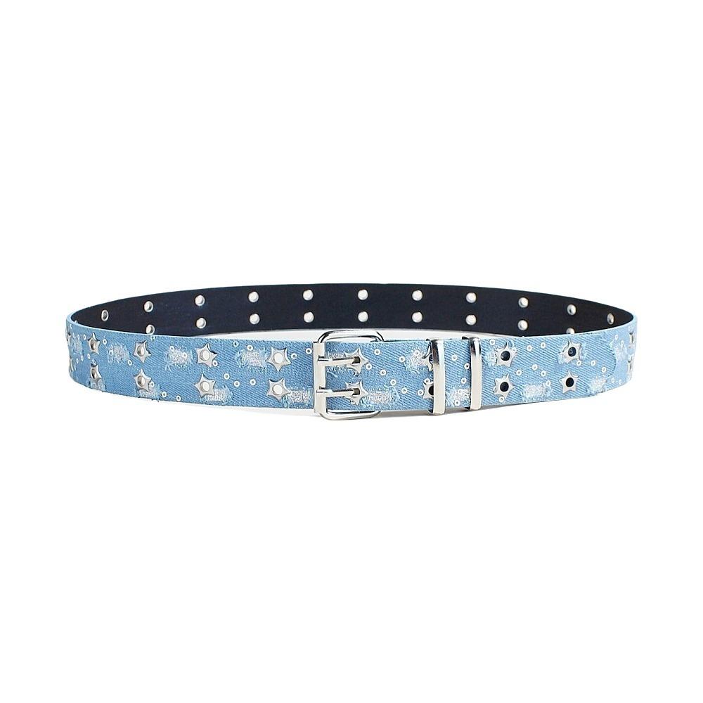 

Double Grommet Hole Star Hole Sequin Belt Metal Buckle Trouser Decor Decoration Trouser Decoration