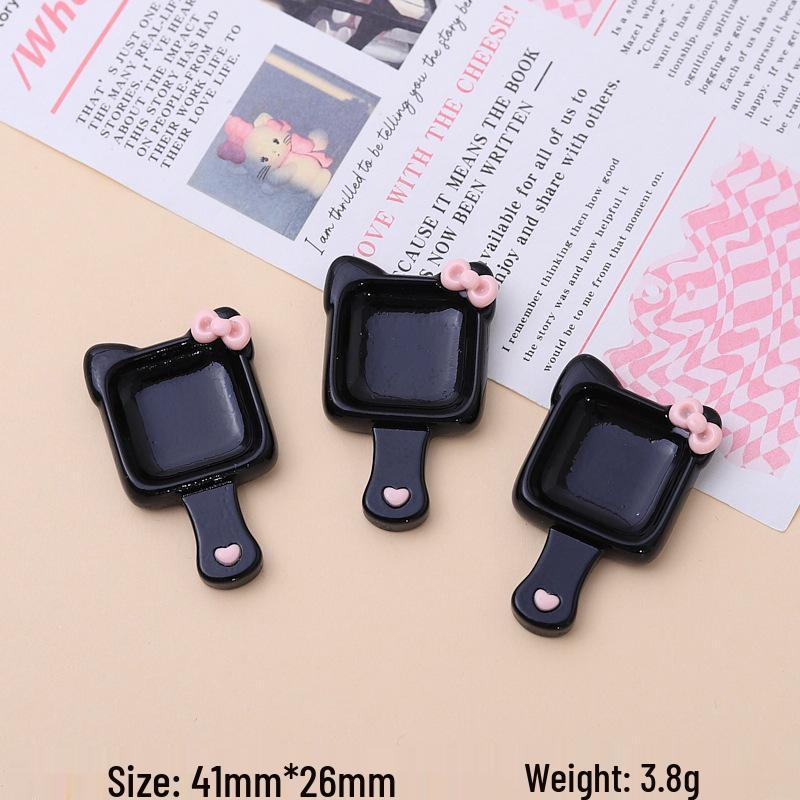 Kitten Cartoon Square Plate DIY Jewelry & Hair Clip Accessories Kit with Resin Glue