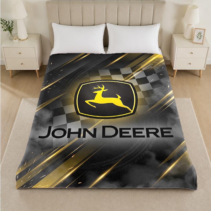 John Deere Print Flanelldecke Gemütliche Leichte Plüschdecke für Bett Sofa Haushalt